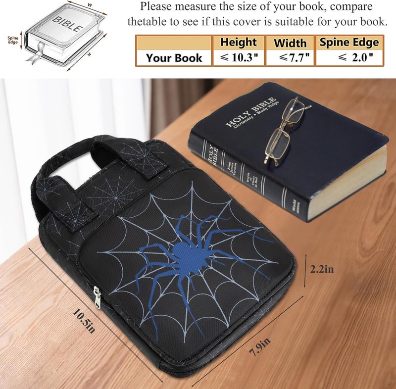 DSIUE Bible Cover for Boys, Kids Bible Case Carrying Book Case Church Bag Bible Protective with Zippered Pocket, Spider Red - Image 5